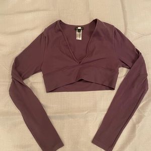 Purple long sleeve crop top